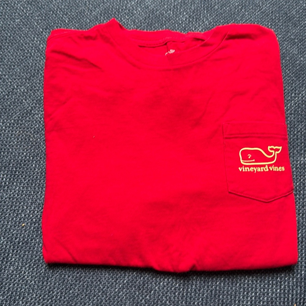 Vineyard vines boys red and green long sleeve shirt